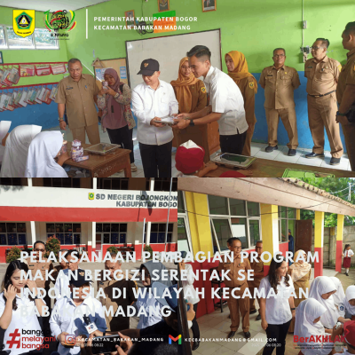 Pelaksanaan Pembagian Program Makan Bergizi Serentak se indonesia di wilayah kecamatan babakan madang